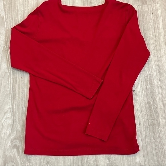 EDDIE BAUER FAVORITES V-NECK LONG SLEEVE TEE SZ L RED - Picture 3 of 8